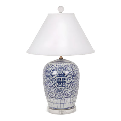 Blue and white jar lamp