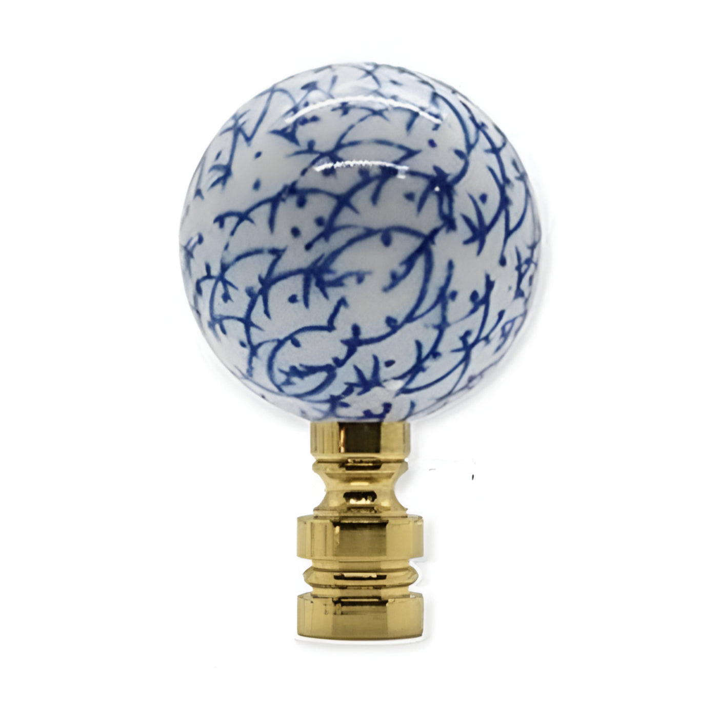 Blue and white finial