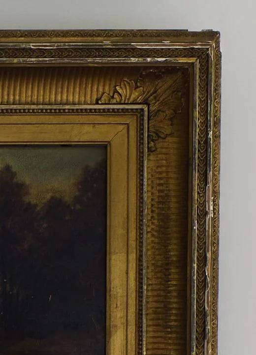 Gilt frame border of the landscape painting