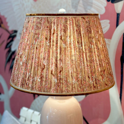 Brown and Pink Block Print Lampshade