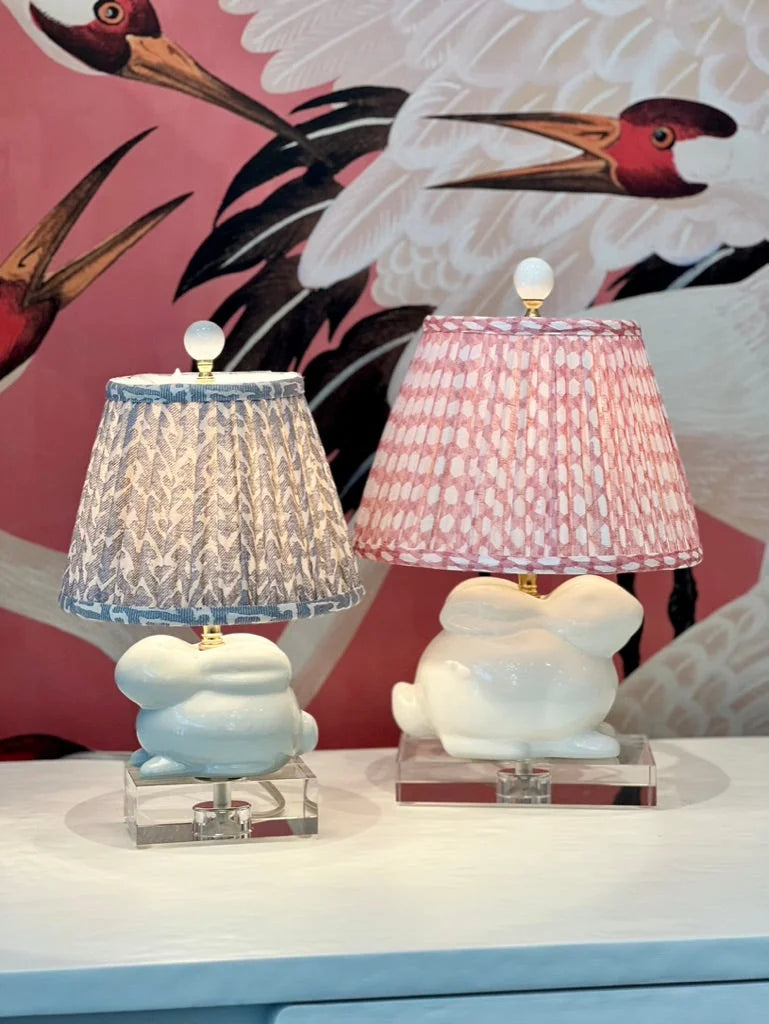Bunny lamps with Fermoie lampshades