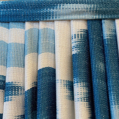 silk ikat lampshade close up