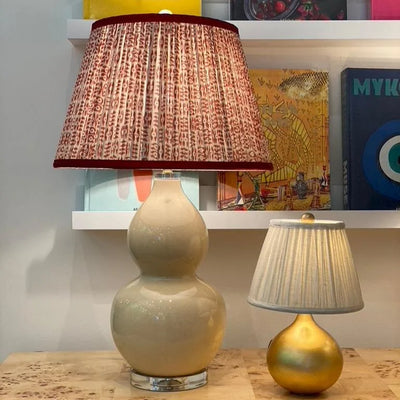 Ivory double gourd lamp and Penny Morrison lampshade