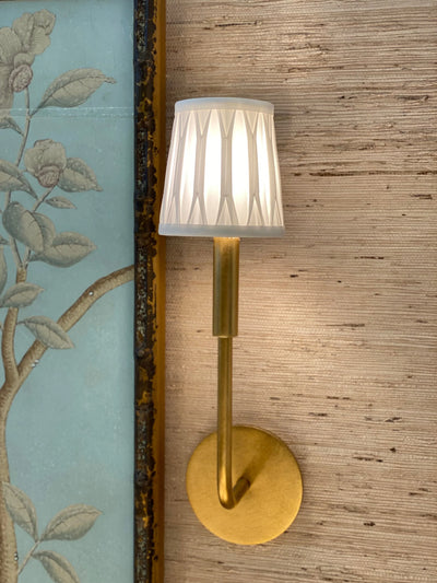 Double smocked silk chandelier shade