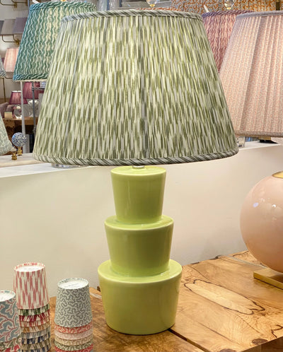 Ian Sanderson Fennel Quiver Lampshade on a green lamp