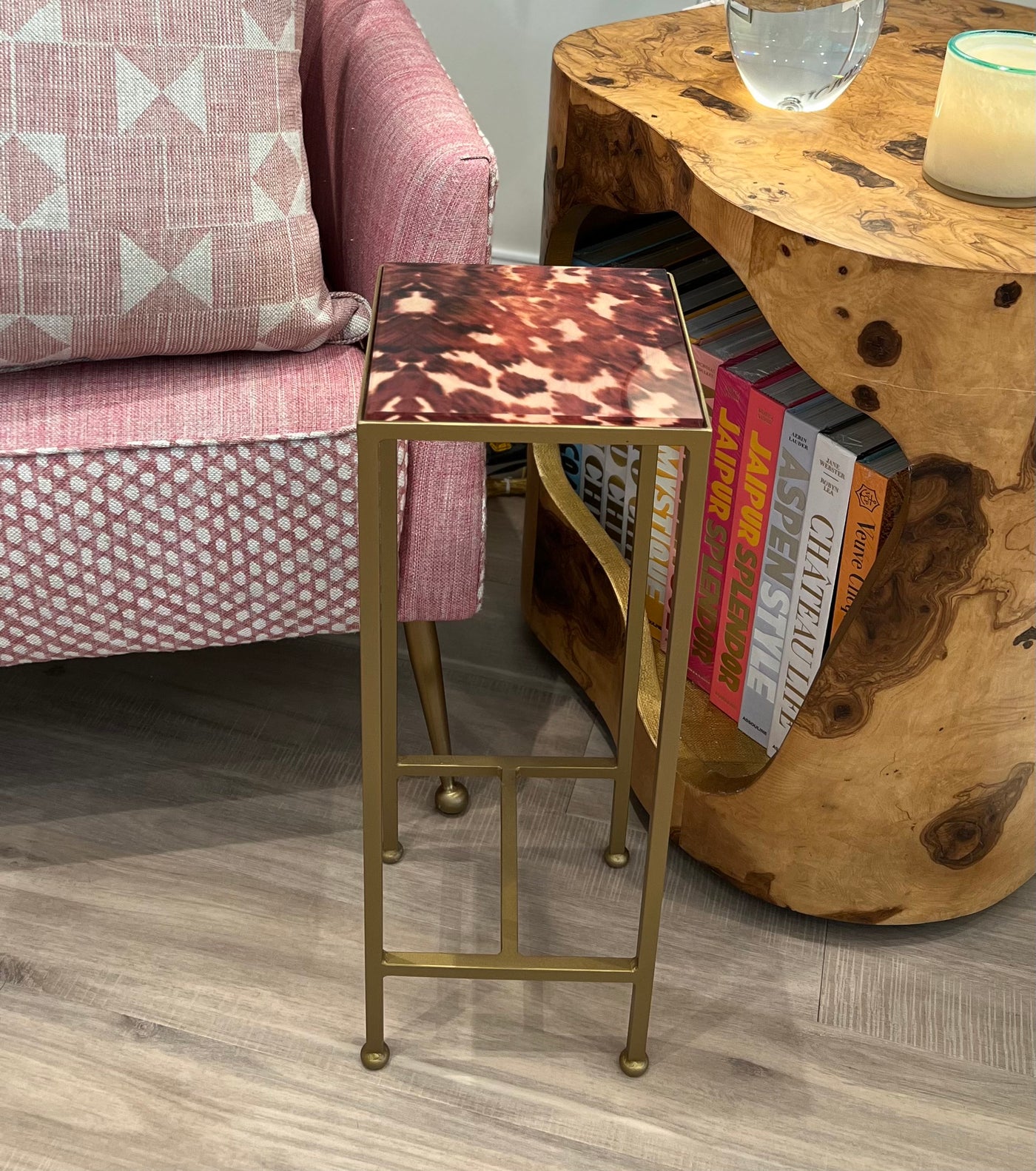 Gilded Table with oysterwood top