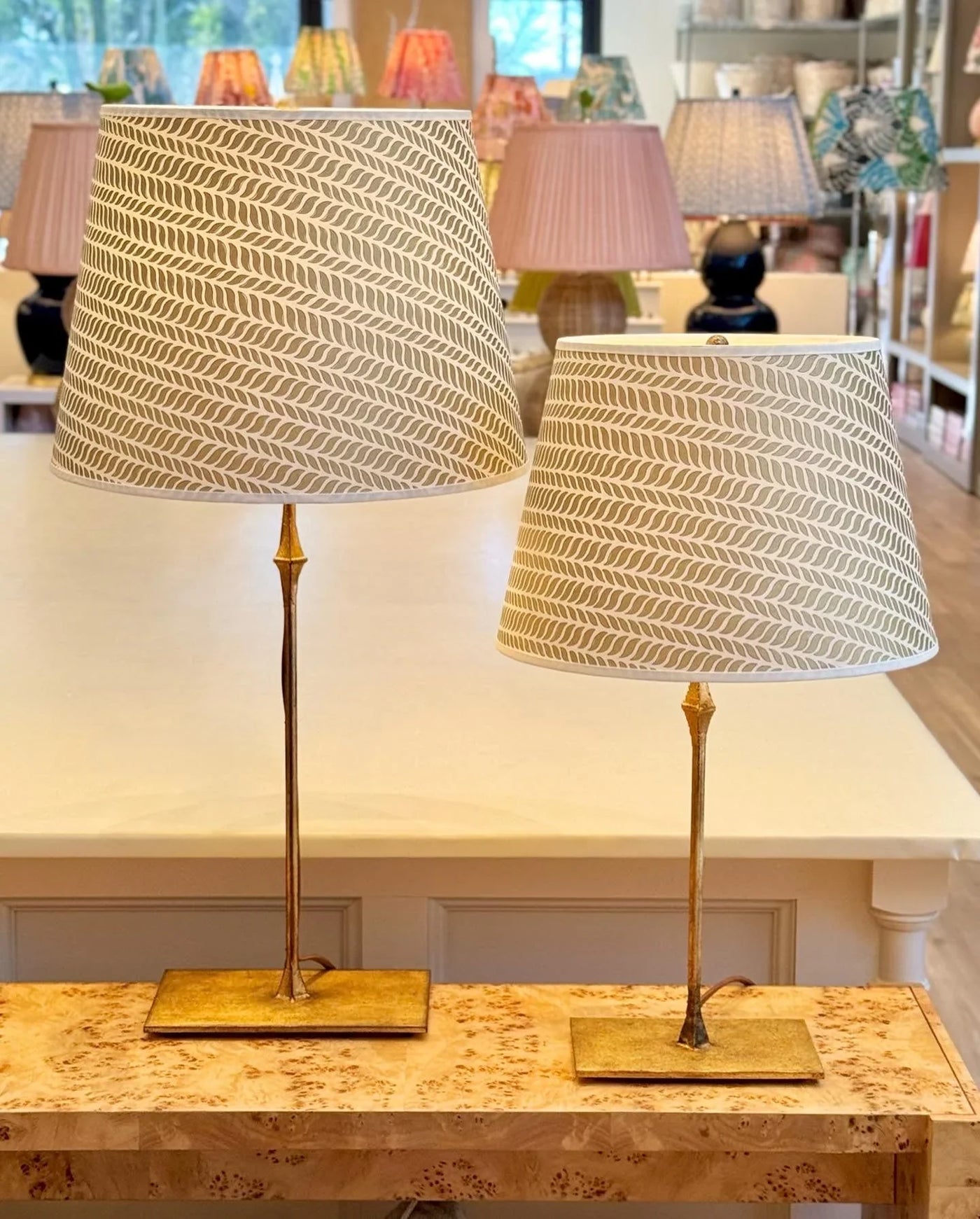 Delphine Paper Lamp shades on Dauphine Lamps