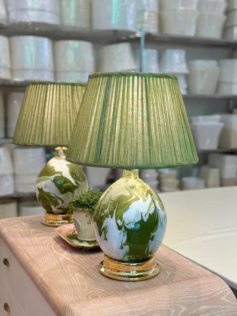Paul Schneider Beeville Lamp in Green & Ivory Geode