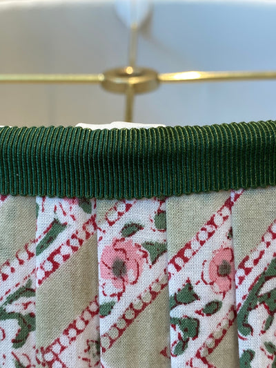 green block print trim