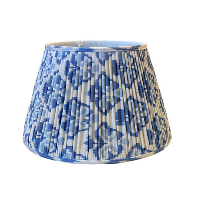 blue and white ikat lampshade