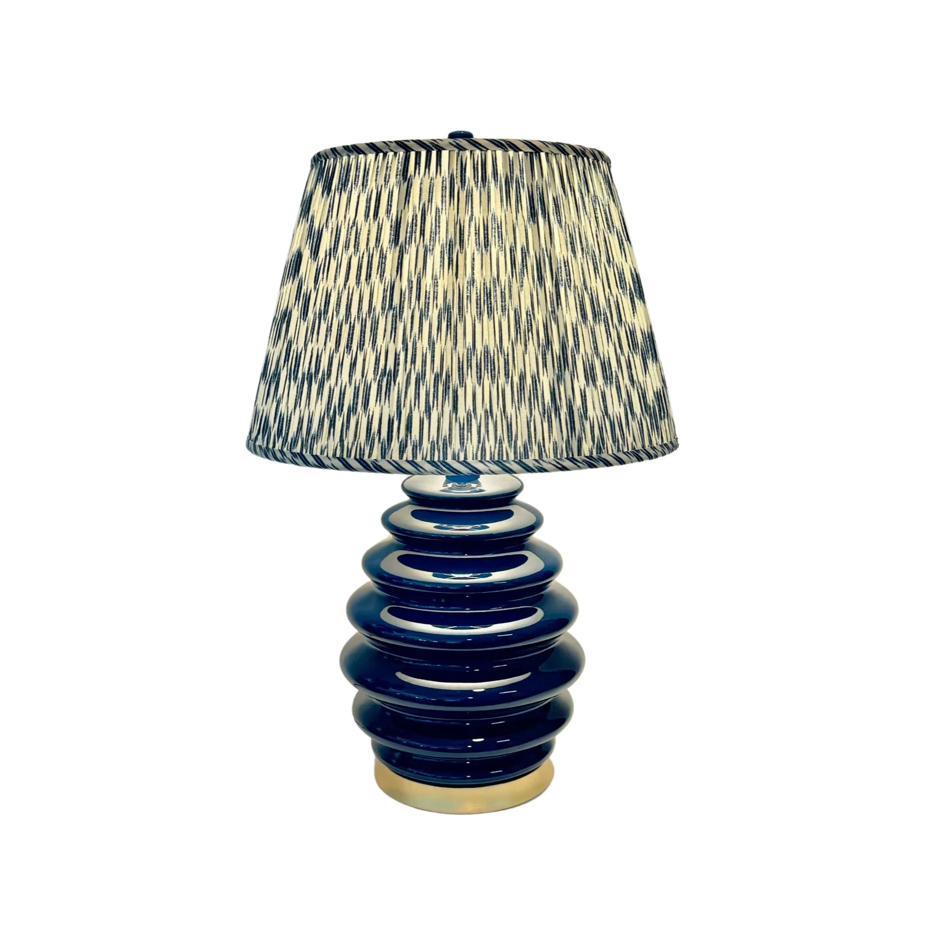Hwang Bishop Honey Table Lamp in Navy with a Gold Base