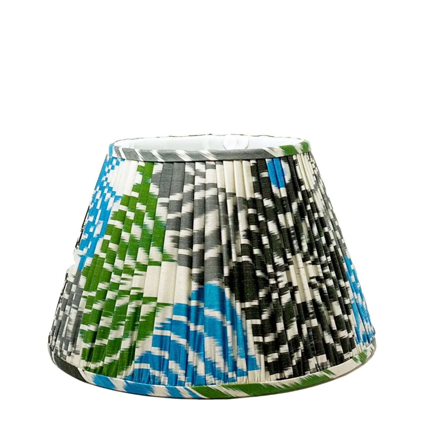 Black Ivory green Grey ikat lampshade