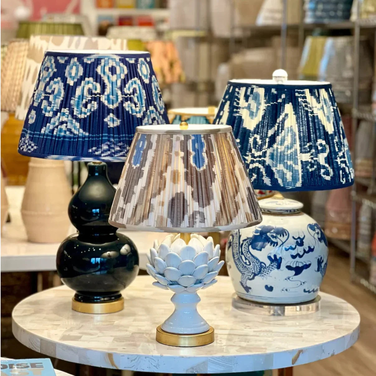 Ikat lampshades