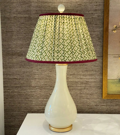 Ivory lamp with Penny Morrison Lampshade