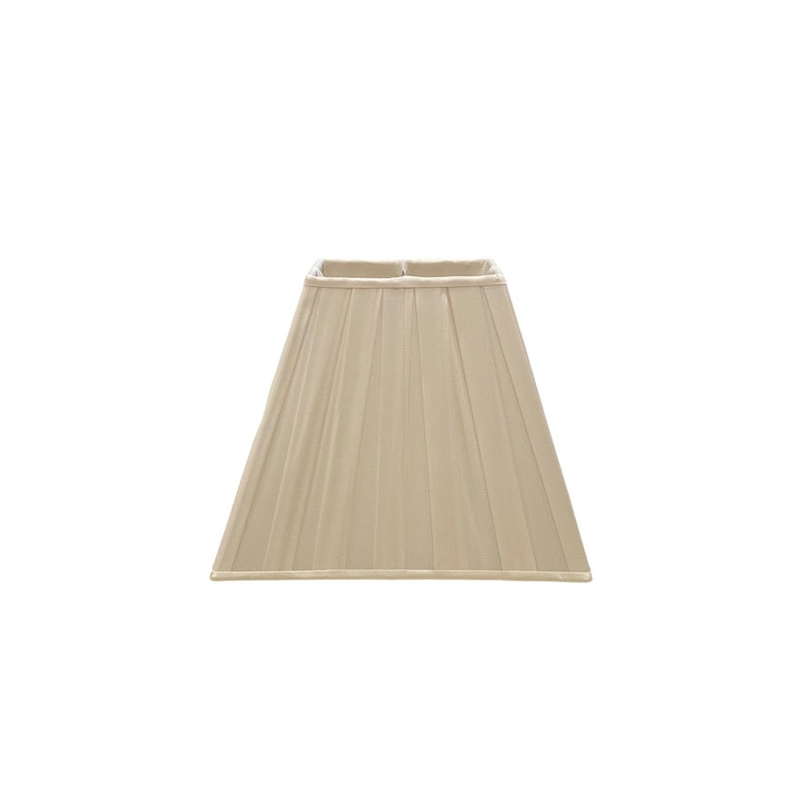 ivory silk square box pleat lampshade