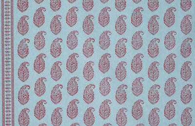 Peter Dunham Kashmir Paisley Red/Blue fabric