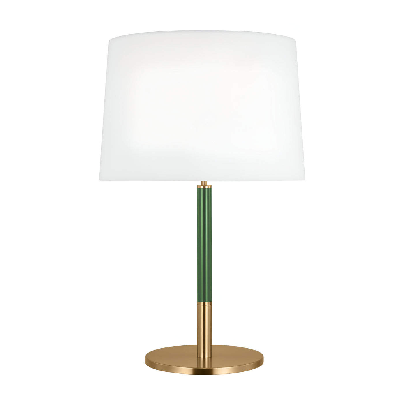 Brass and Green Table Lamp