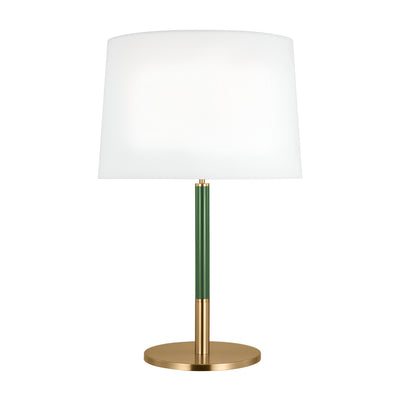 Brass and Green Table Lamp