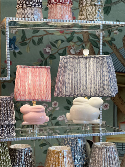 Ceramic bunny lamps with custom Fermoie Lampshades