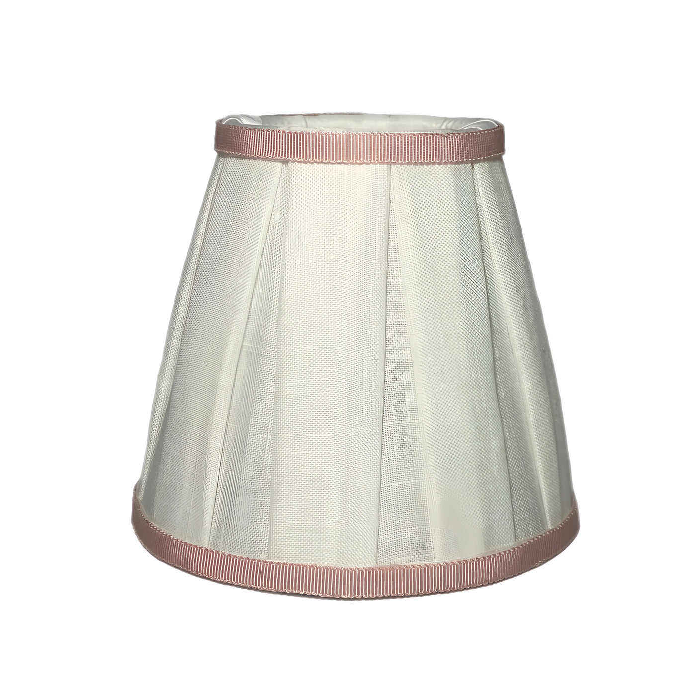 Linen Chandelier shade with pink trim