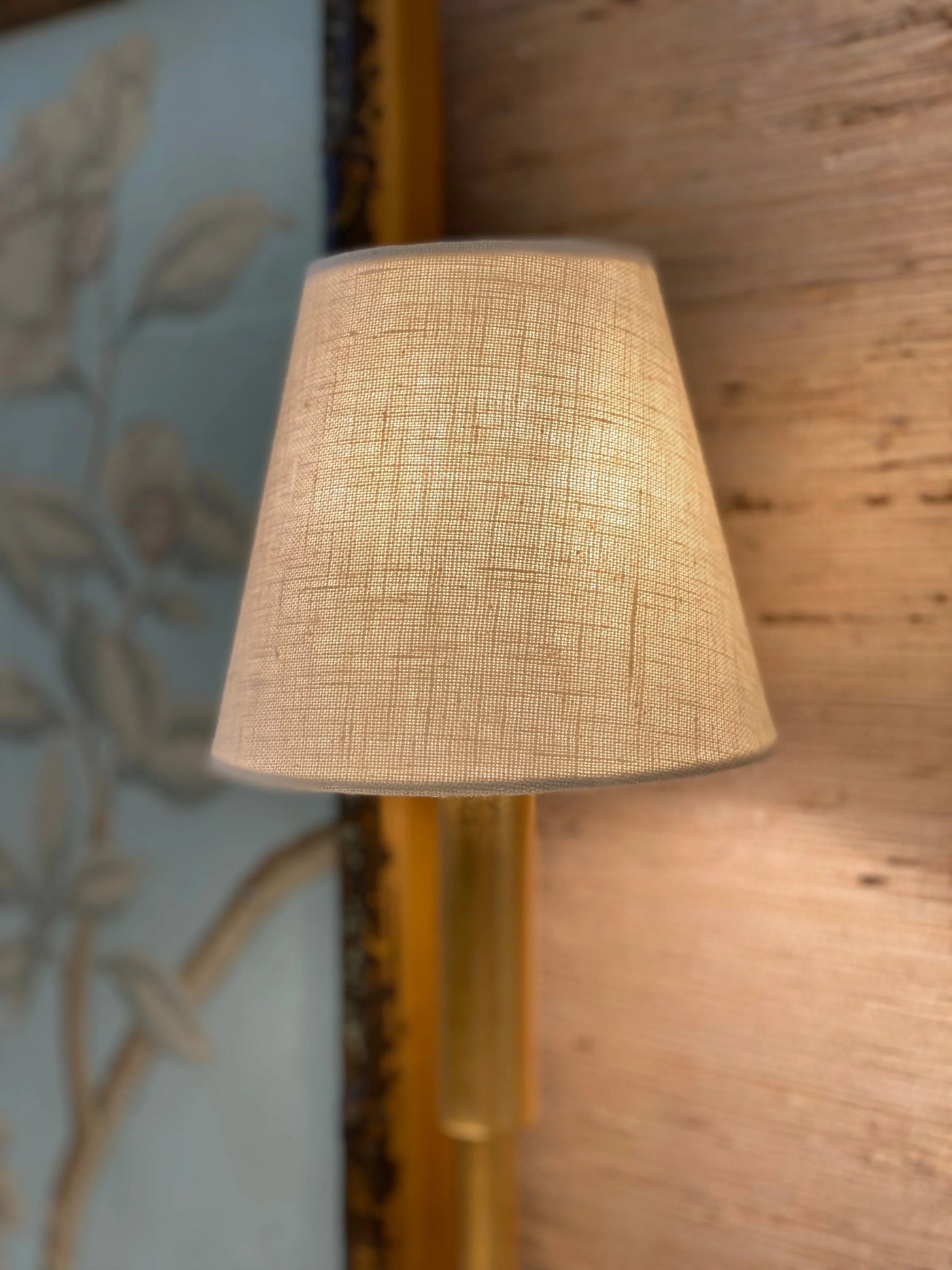 Linen rolled edge chandelier shade