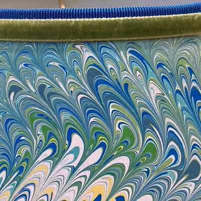 marbled lamp shade close up