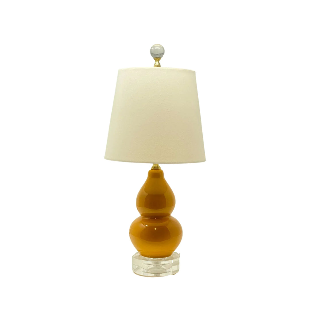 Mini Mustard Porcelain Double Gourd Lamp