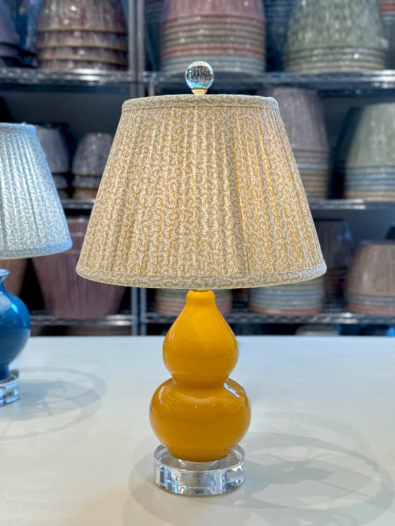 コレットマルーフ　グラスポニー　ライトイエロー　約4.5㎝　袋付き Mini Mustard Porcelain Double Gourd Lamp
