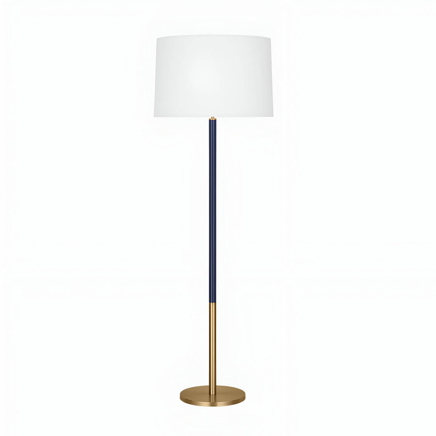Brass and Navy Floor Lamp