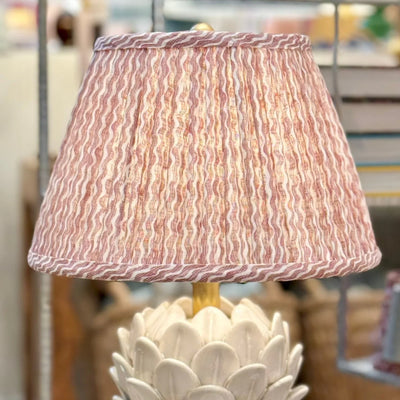 pink popple fermoie lampshade and artichoke lamp
