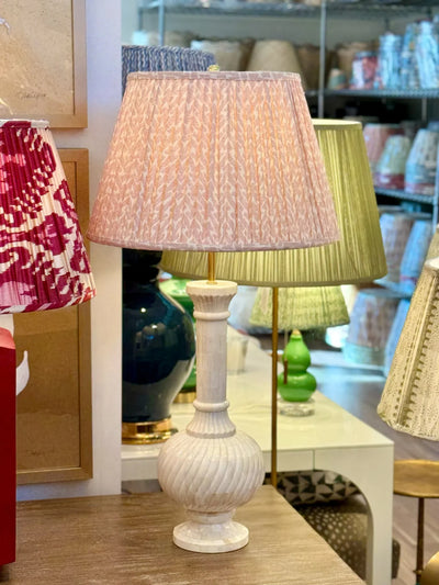 Fermoie Pink Rabanna Lampshade on a Penny Morrison Bone Lamp