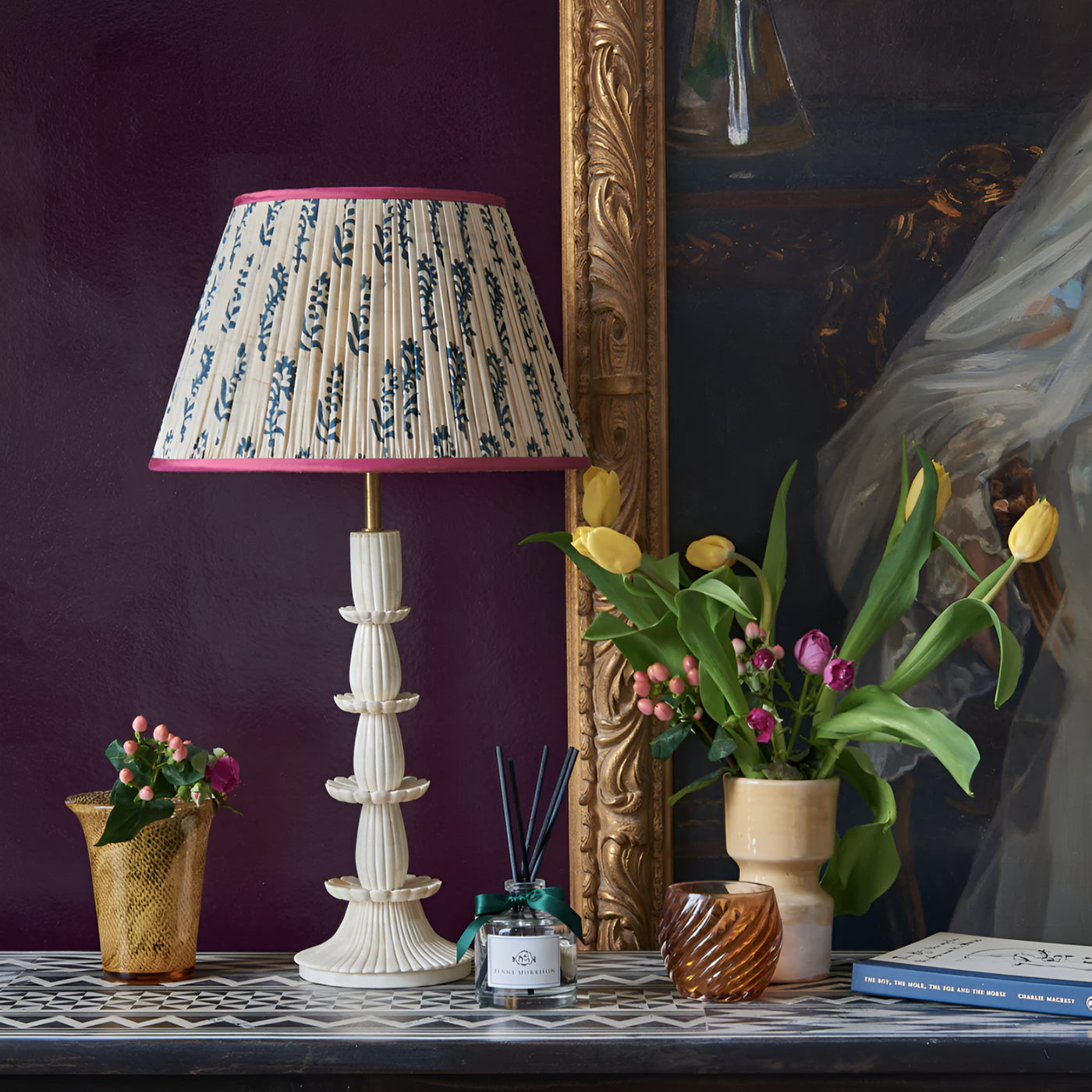 Penny Morrison Karni Mata Bone Inlay Lamp
