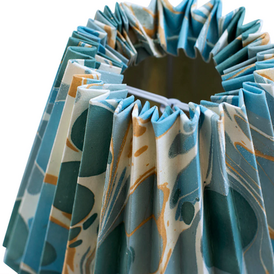 pleated tamarind lamp shade close up