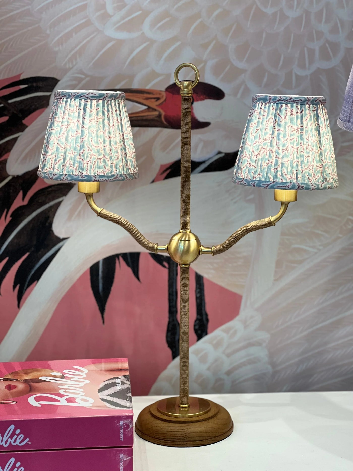 Ian Sanderson Lampshades on a desk lamp