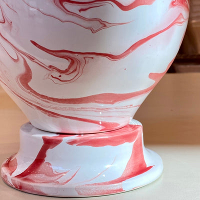 Paul Schneider red and white geode lamp detail