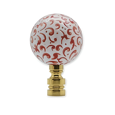 Red and White Porcelain Finial