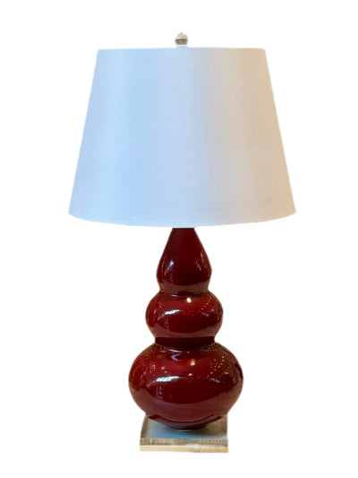 Red Lamp and White Lampshade