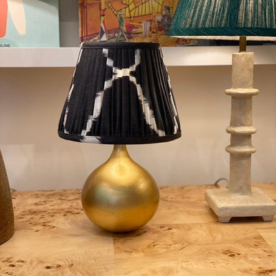 Black and white ikat lampshade