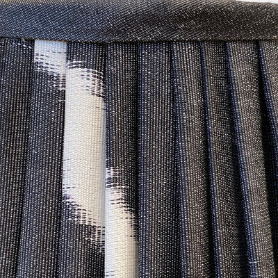 black and white ikat lampshade close up