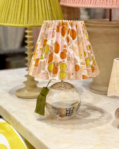 Marbled Paper Lamp shade on a Tiny Terri Lamp