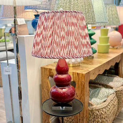 Red lamp and Ian Sanderson Lampshade