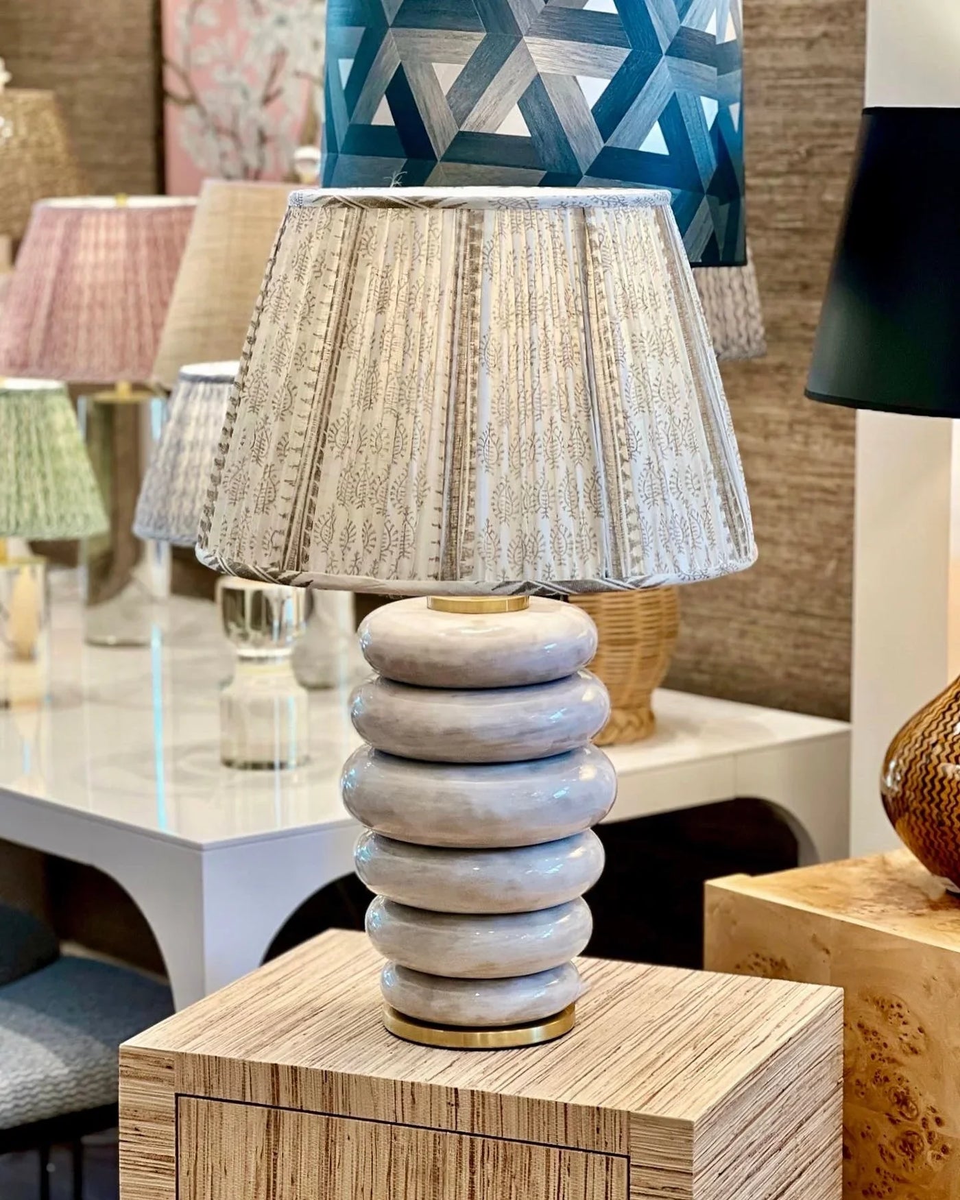 Shalimar Anise Lampshade on a Phoebe Lamp