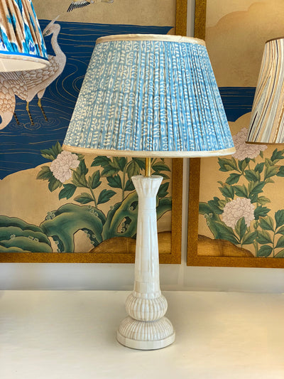 Penny Morrison bone lamp and silk tribal lapshade