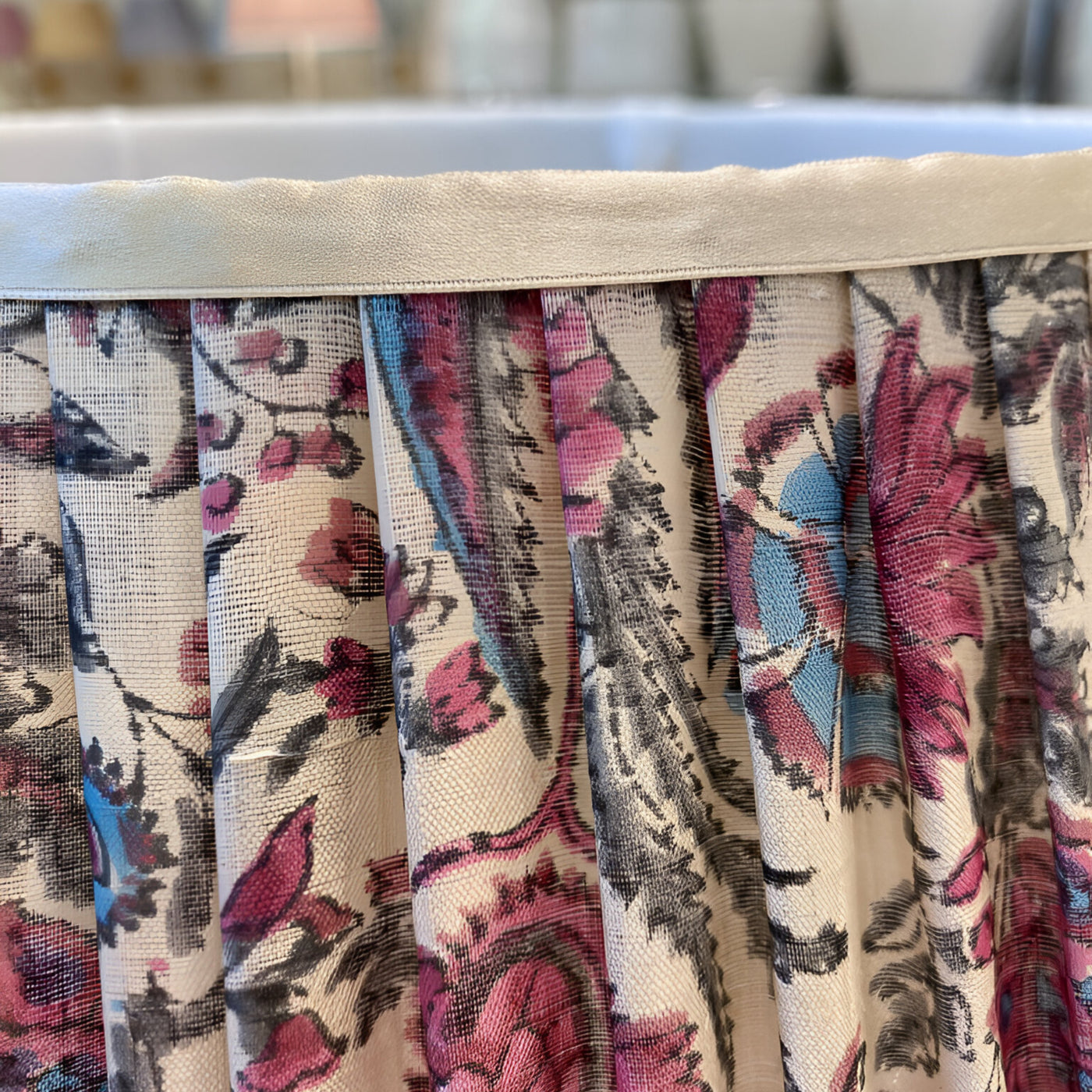 silk block print close up