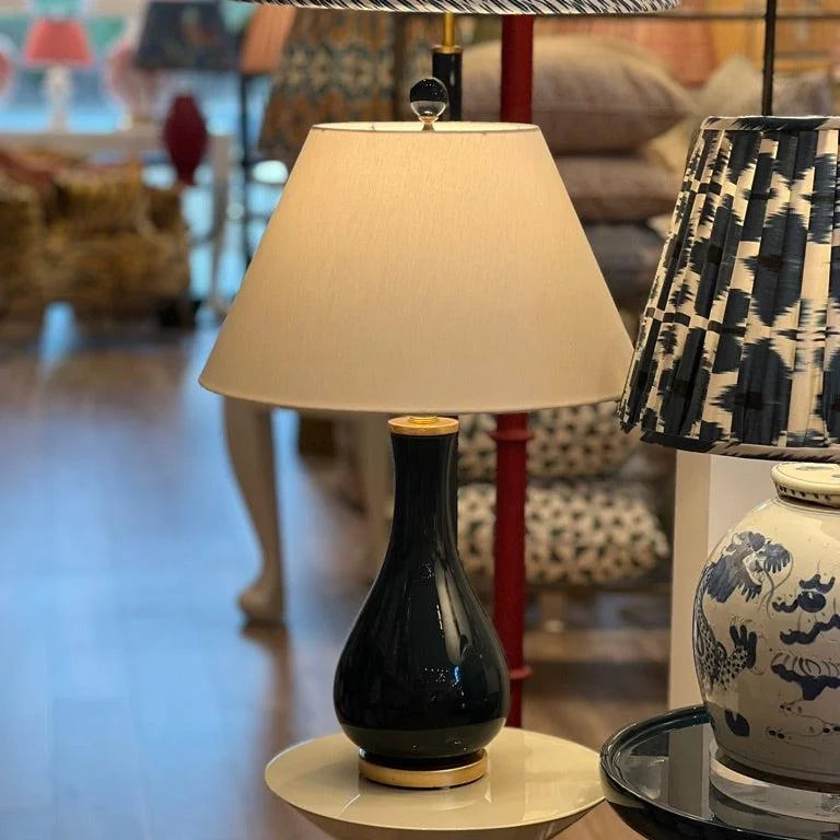 Slubless lampshade and navy blue lamp