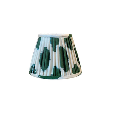 Green and white ikat lampshade