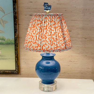 Small blue lamp and Ian Sanderson lampshade