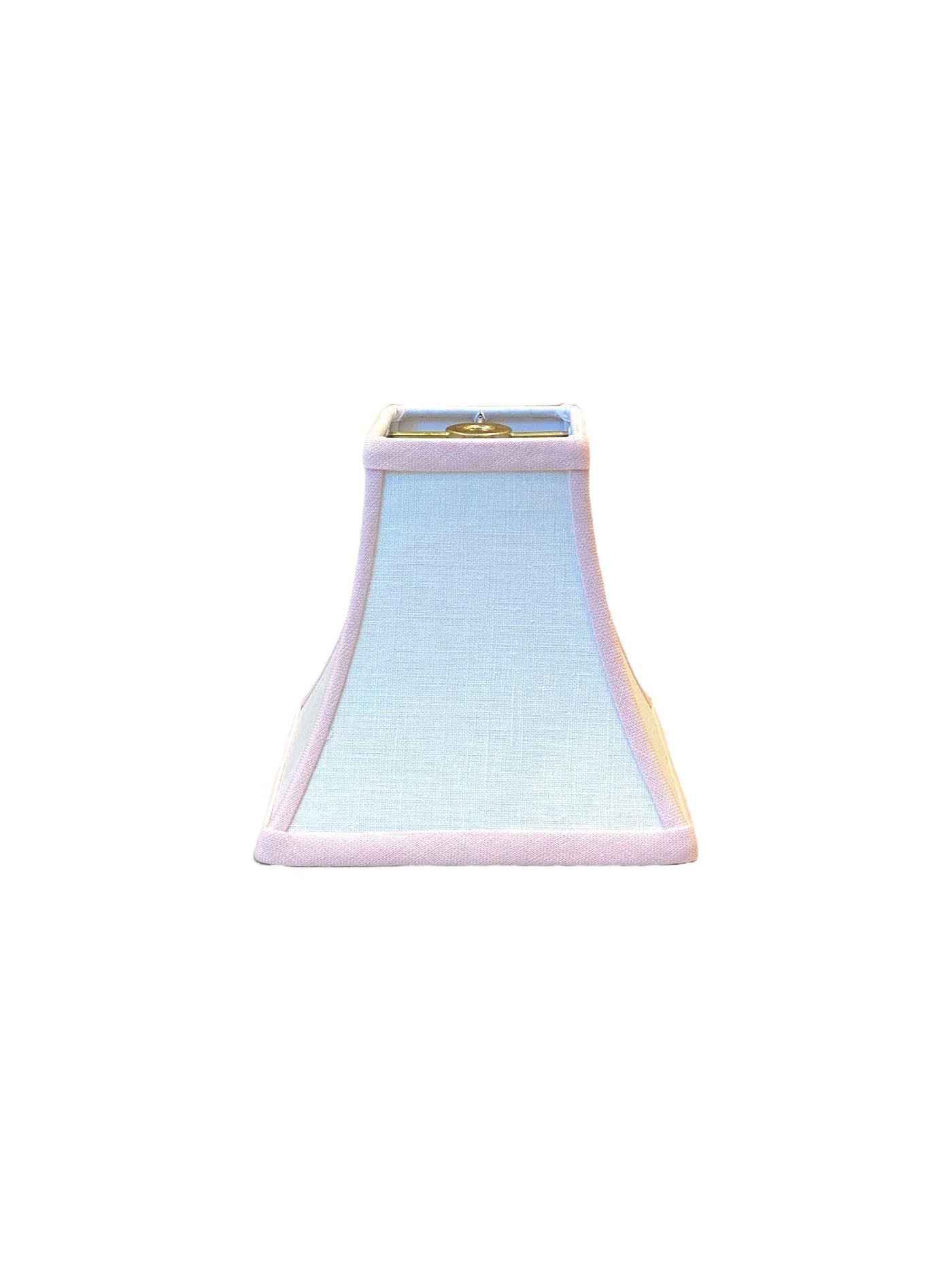 Square bell chandelier shade with pink trim