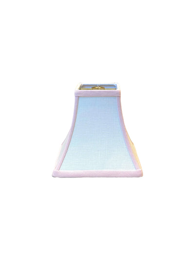 Square bell chandelier shade with pink trim