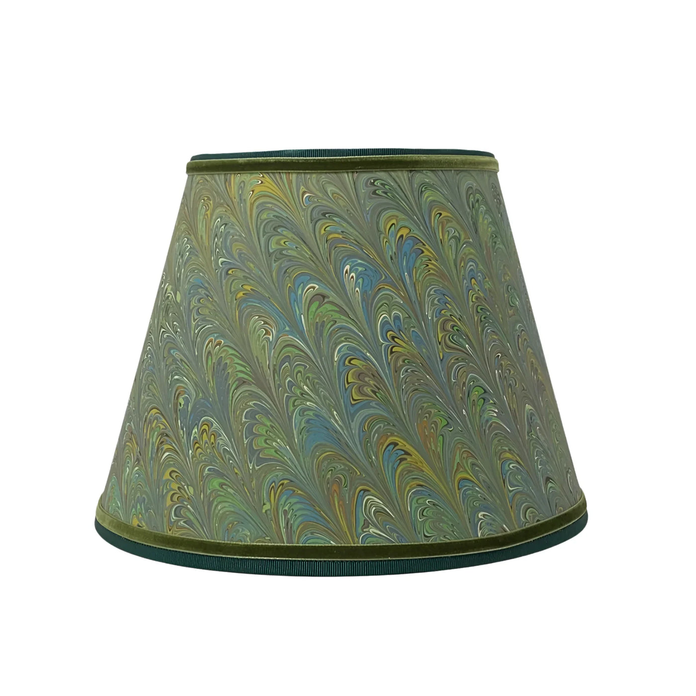 handmade Green Marbled Paper Lampshade